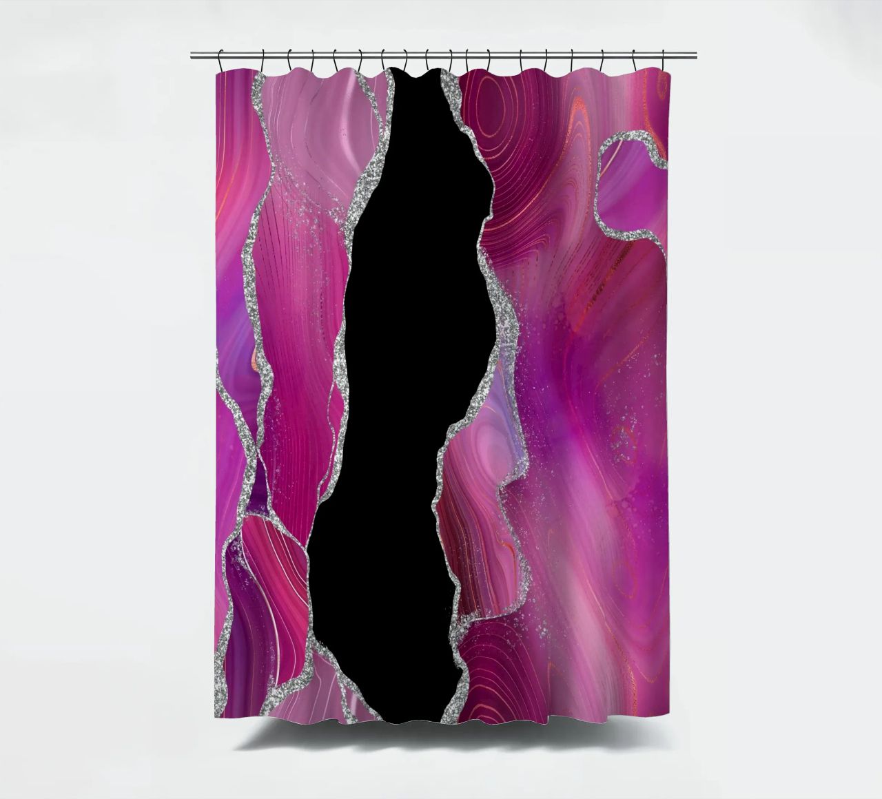 Agata Magenta e Argento Texture 01 tenda da doccia da Gemstone Textures