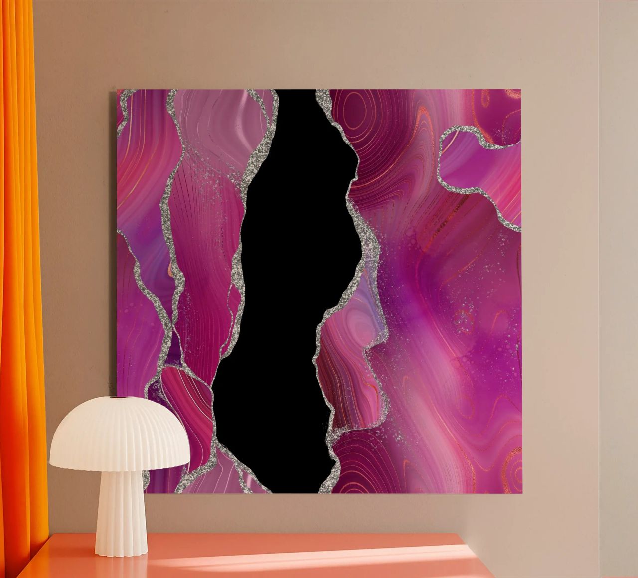 Agata Magenta e Argento Texture 01 alluminio dibond da Gemstone Textures