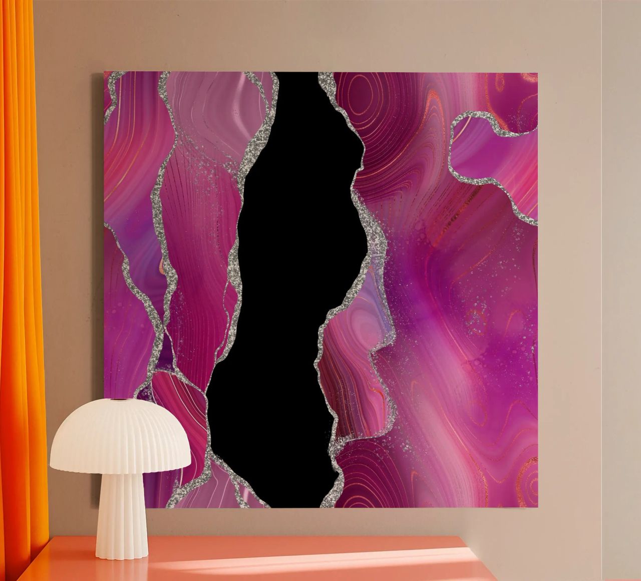 Agata Magenta e Argento Texture 01 tela da Gemstone Textures