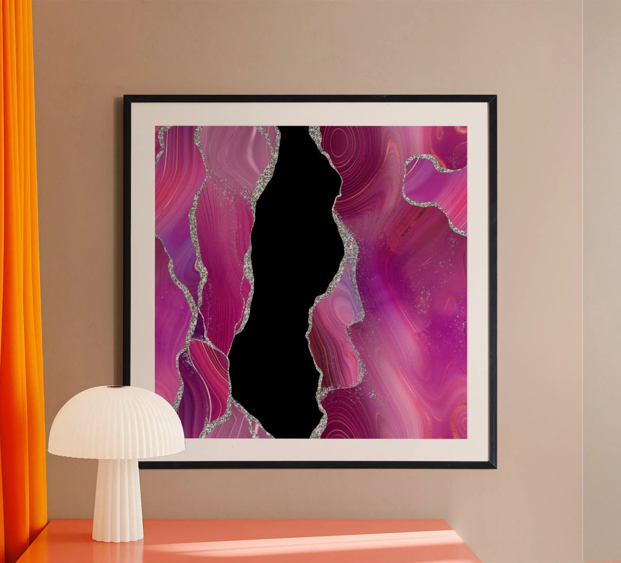 Agata Magenta e Argento Texture 01 poster da Gemstone Textures
