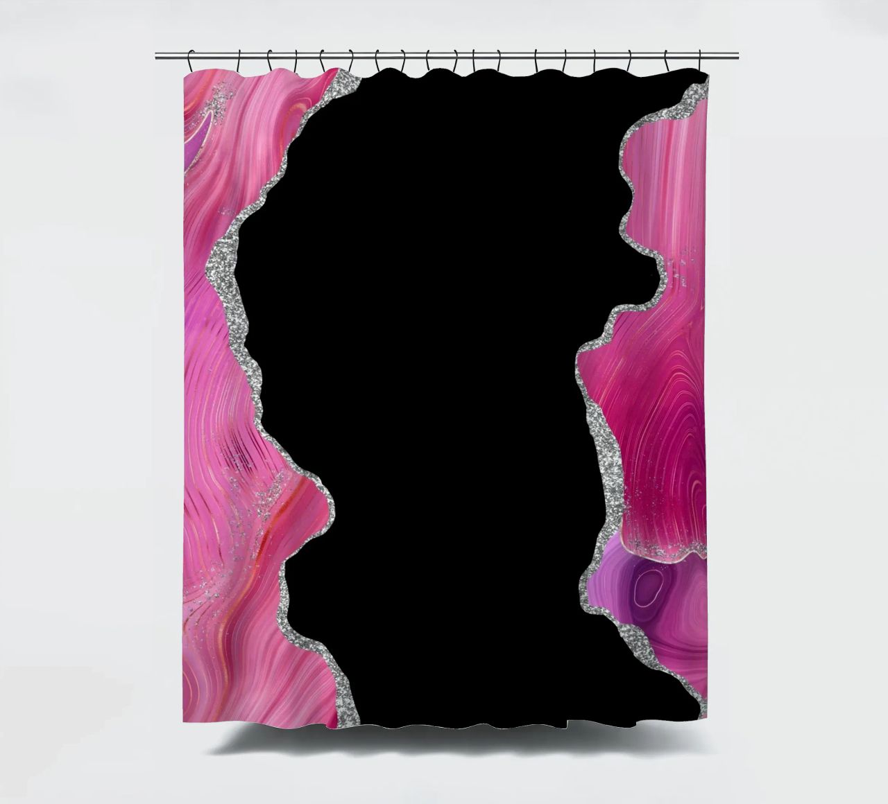 Agata Magenta e Argento Texture 02 tenda da doccia da Gemstone Textures