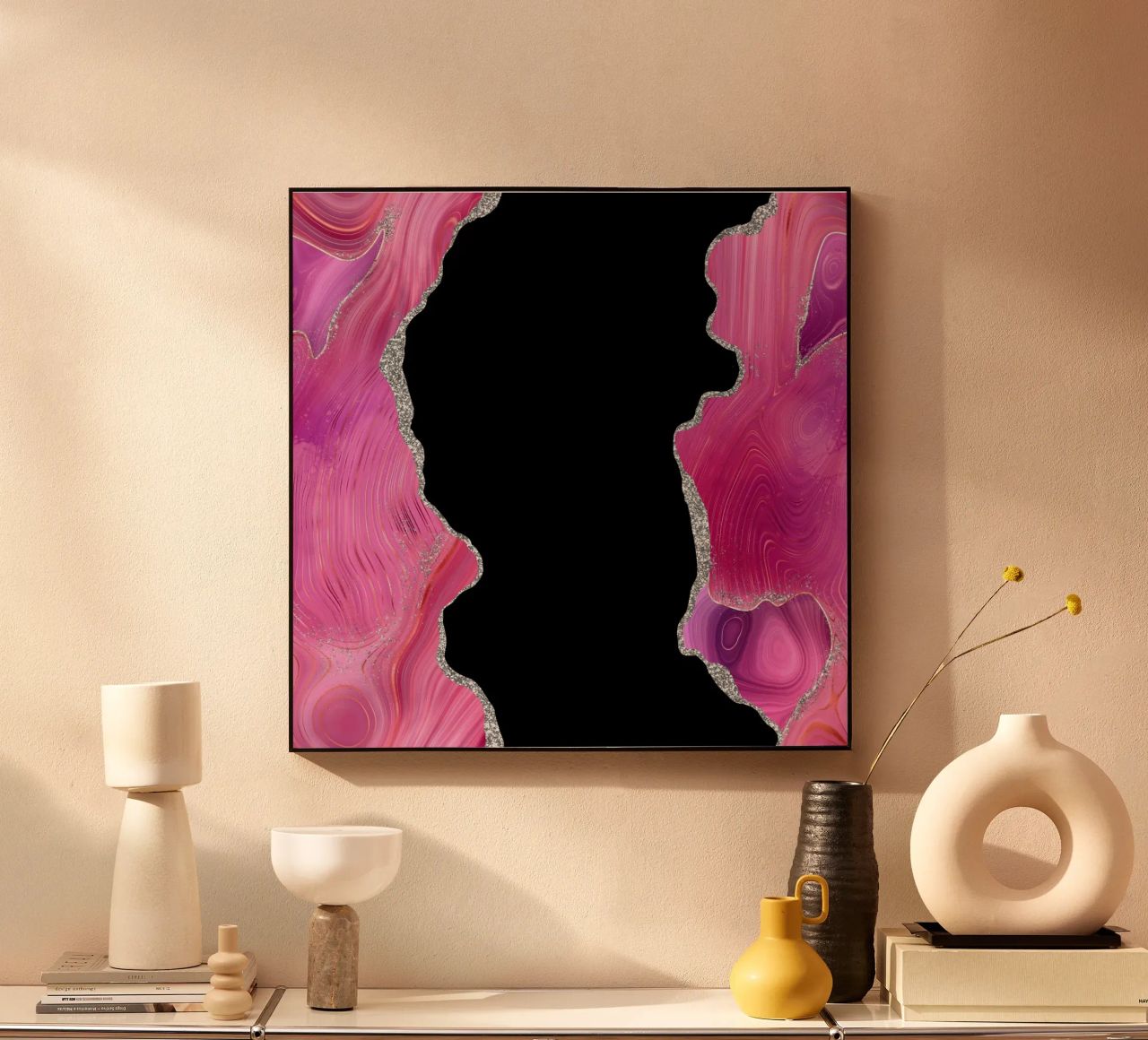 Agata Magenta e Argento Texture 02 plexiglass da Gemstone Textures