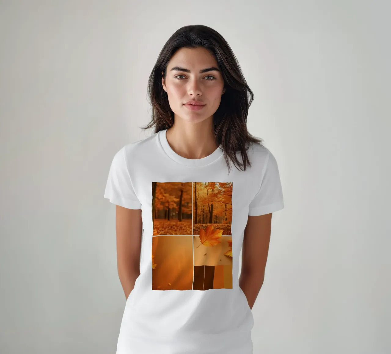 fogliame autunnale e foglie che cadono in una foresta serena t-shirt da DesignDoodle
