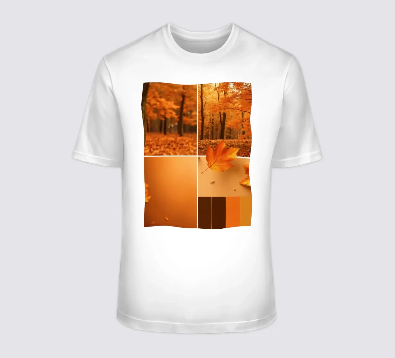 fogliame autunnale e foglie che cadono in una foresta serena t-shirt da DesignDoodle