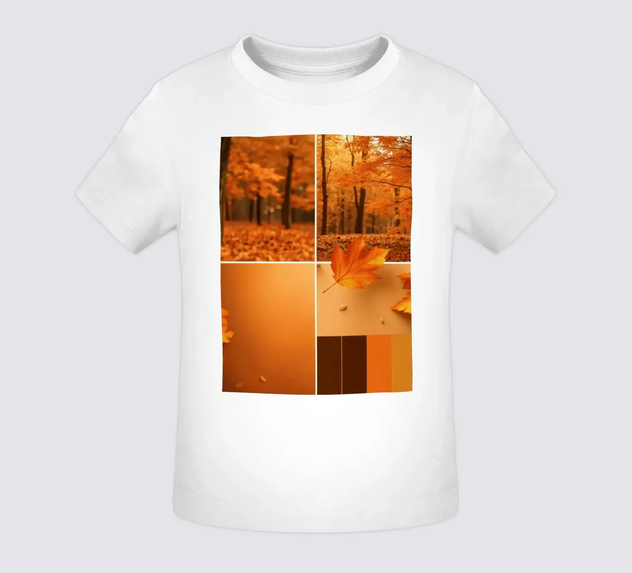fogliame autunnale e foglie che cadono in una foresta serena maglietta neonato da DesignDoodle