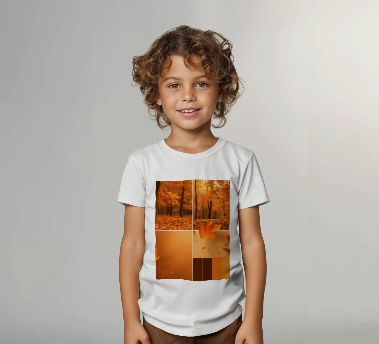 feuillage d'automne et chutes de feuilles dans une forêt sereine t-shirt enfant de DesignDoodle
