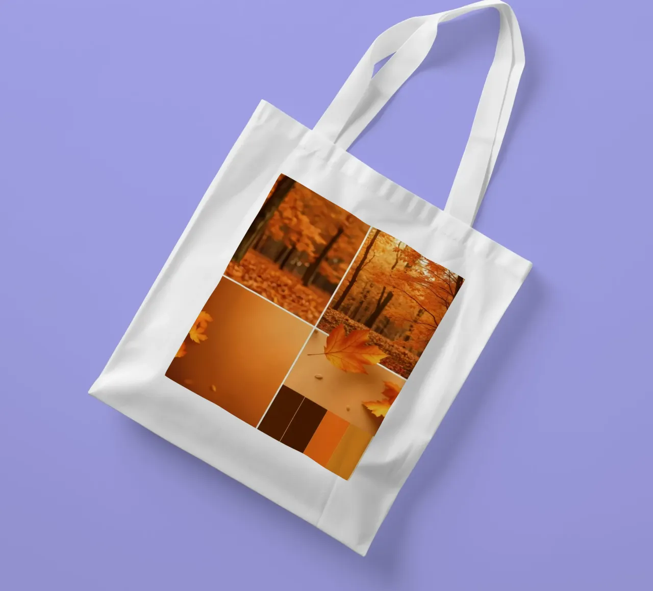 fogliame autunnale e foglie che cadono in una foresta serena borsa in juta da DesignDoodle