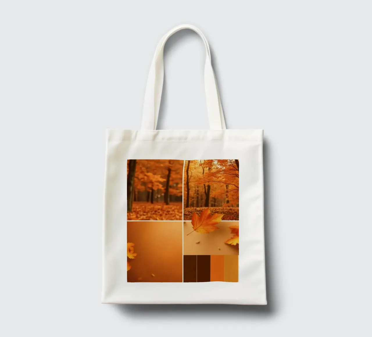 fogliame autunnale e foglie che cadono in una foresta serena borsa in juta da DesignDoodle