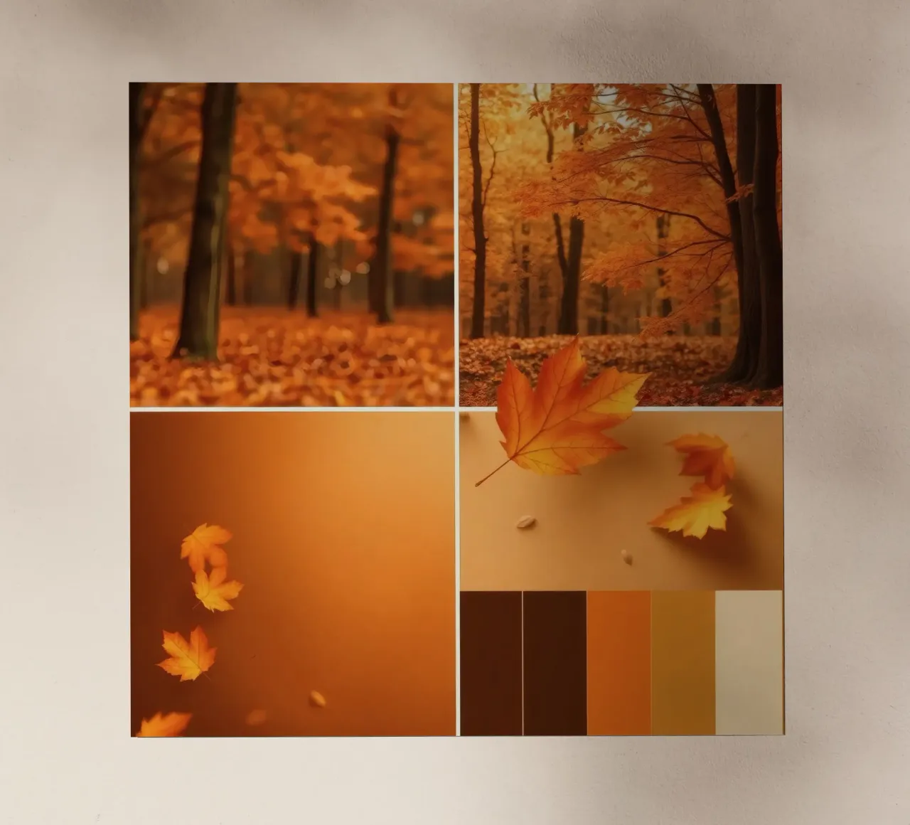 fogliame autunnale e foglie che cadono in una foresta serena pellicola backlit da DesignDoodle