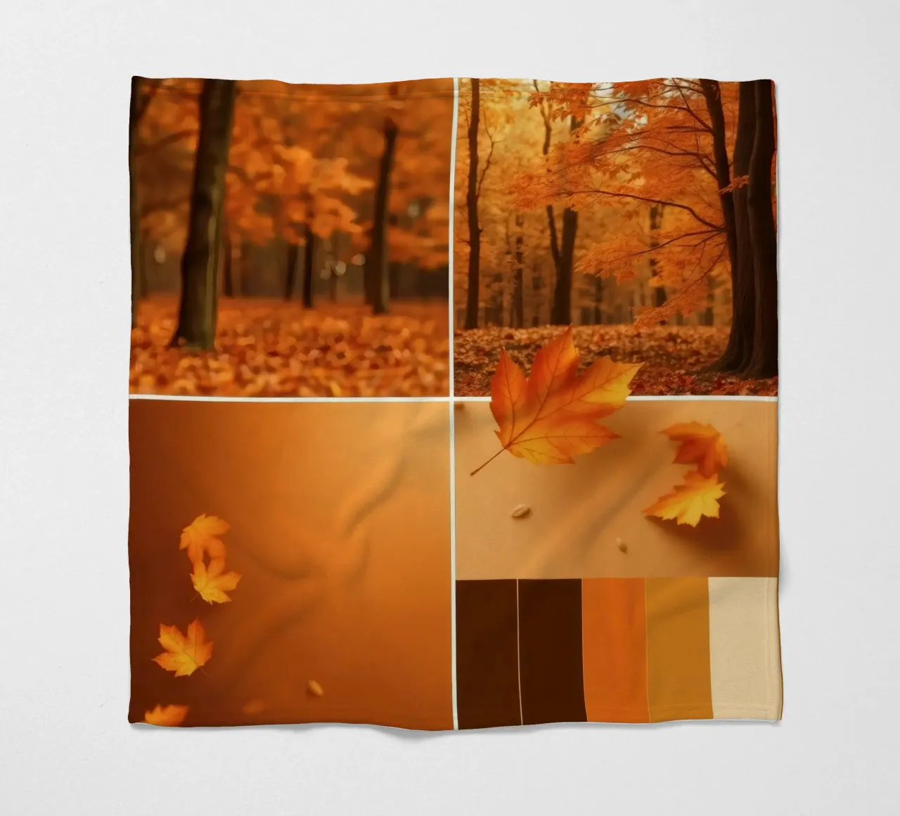 fogliame autunnale e foglie che cadono in una foresta serena coperta in pile da DesignDoodle