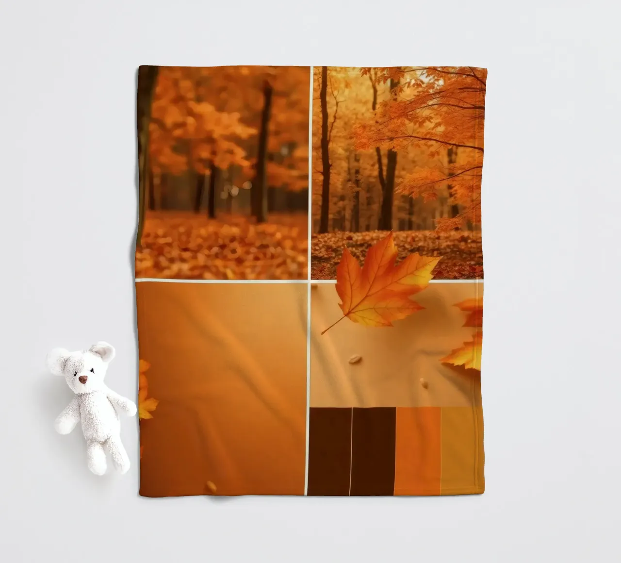 fogliame autunnale e foglie che cadono in una foresta serena coperta in pile da DesignDoodle
