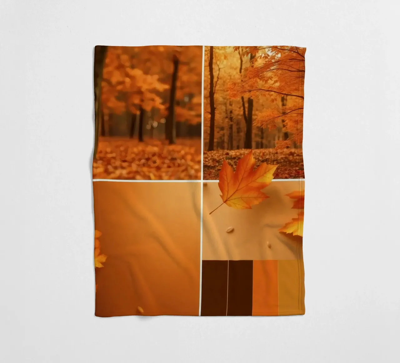 fogliame autunnale e foglie che cadono in una foresta serena coperta in pile da DesignDoodle