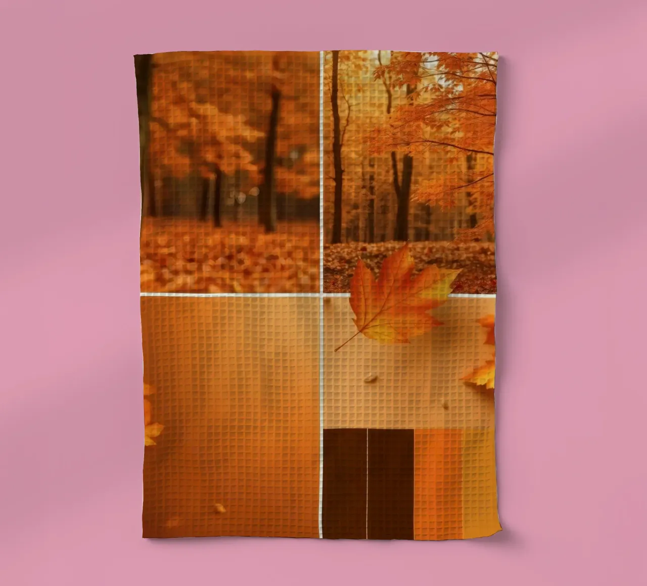 fogliame autunnale e foglie che cadono in una foresta serena canovaccio da cucina da DesignDoodle
