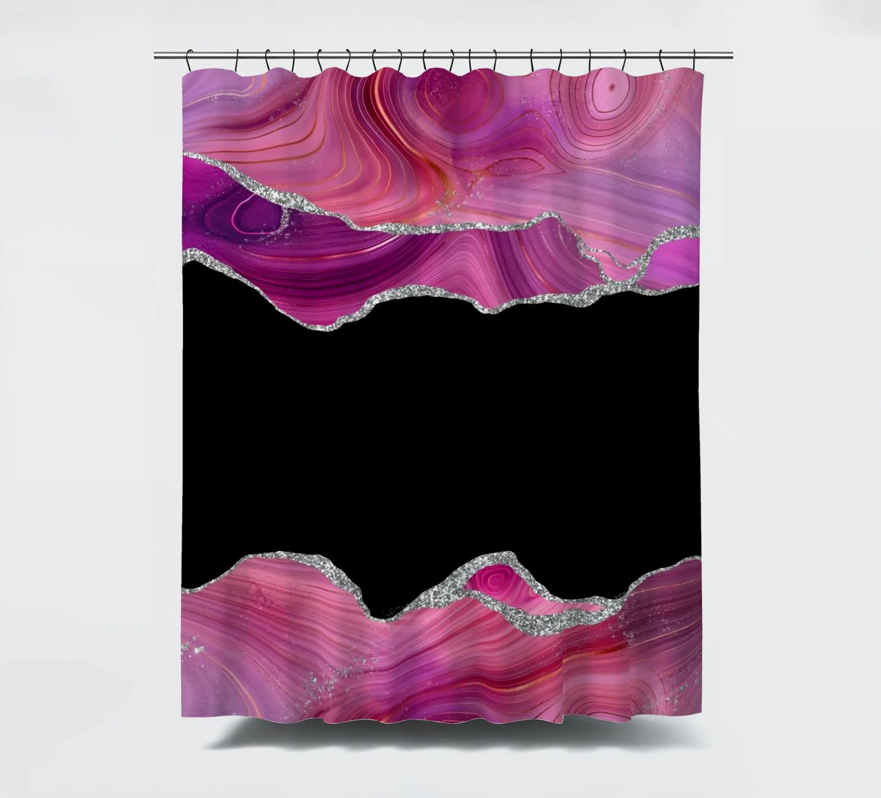 Agata Magenta e Argento Texture 03 tenda da doccia da Gemstone Textures