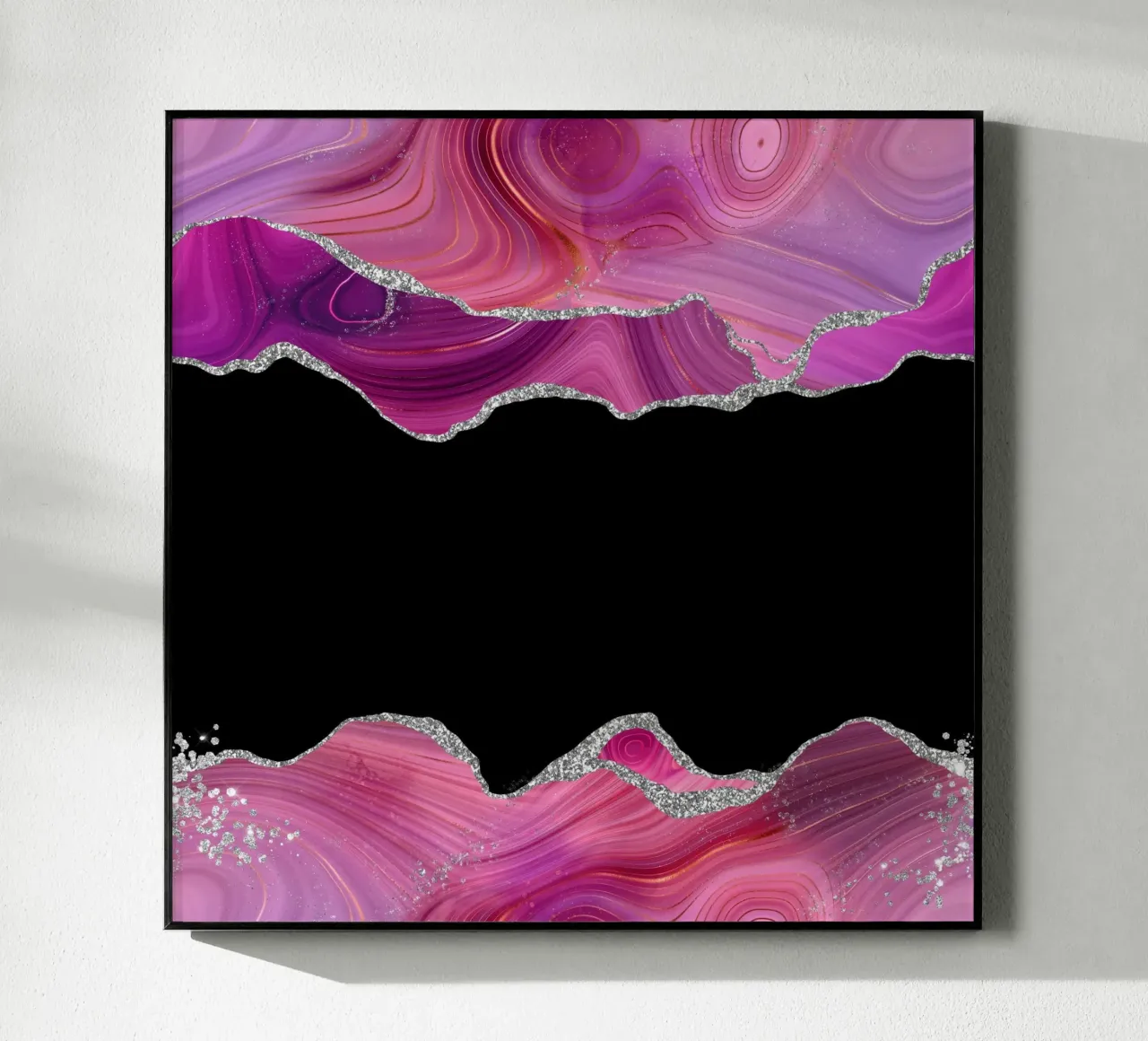 Magenta & Silber Achat Textur 03 Acryl-Glas von Gemstone Textures