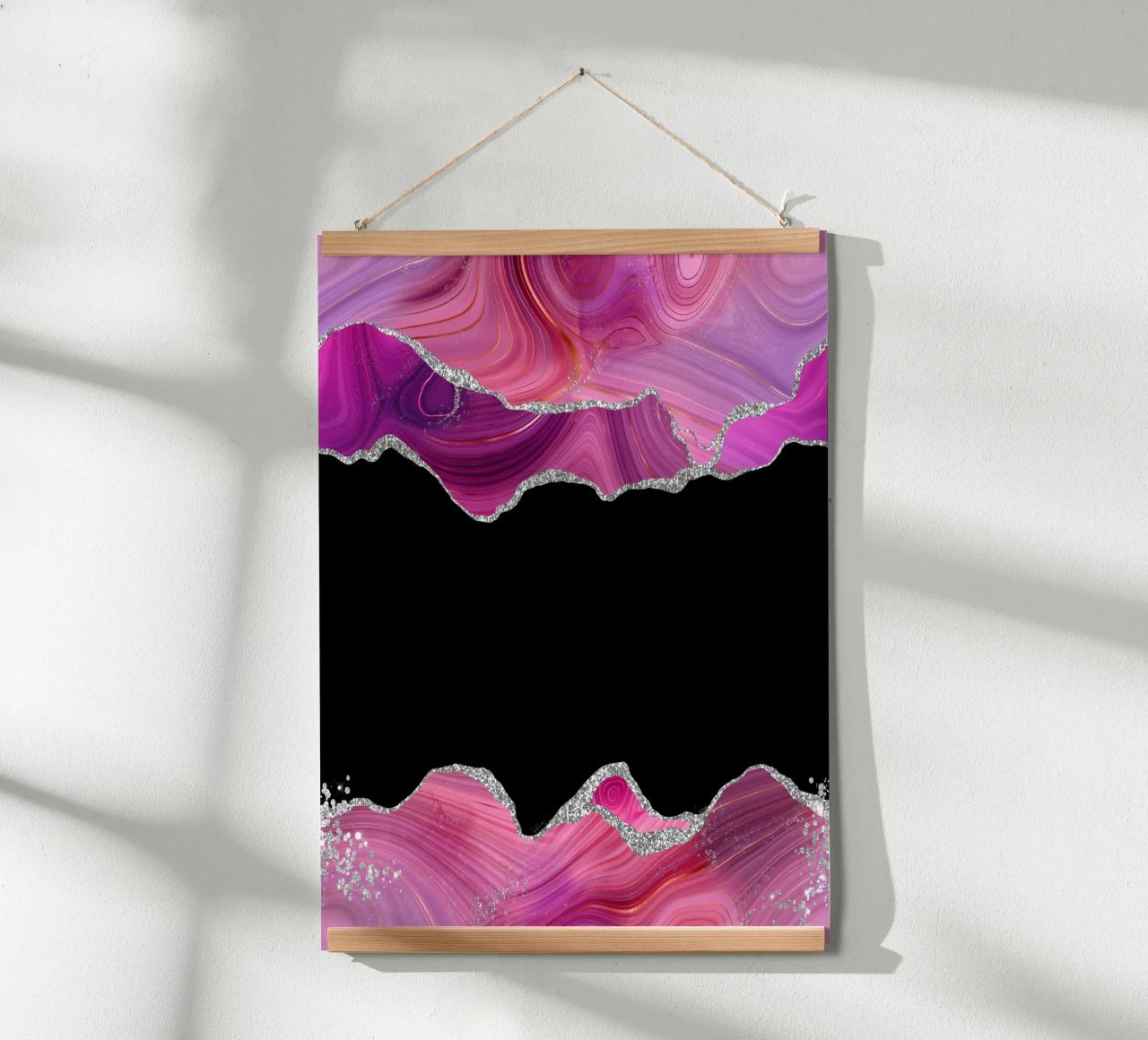 Agata Magenta e Argento Texture 03 poster da Gemstone Textures
