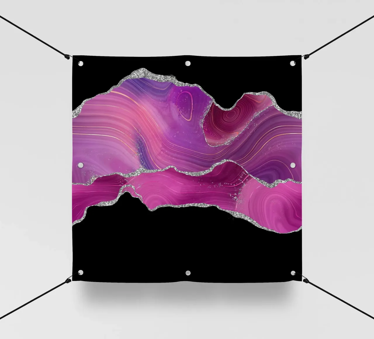 Magenta & Zilver Agaat Textuur 04 pvc-zeil van Gemstone Textures