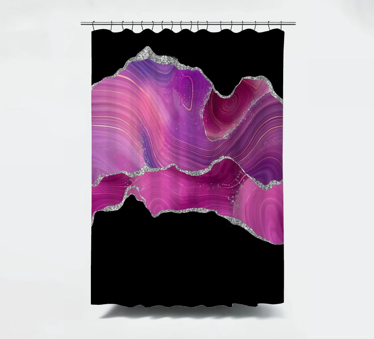 Agata Magenta e Argento Texture 04 tenda da doccia da Gemstone Textures