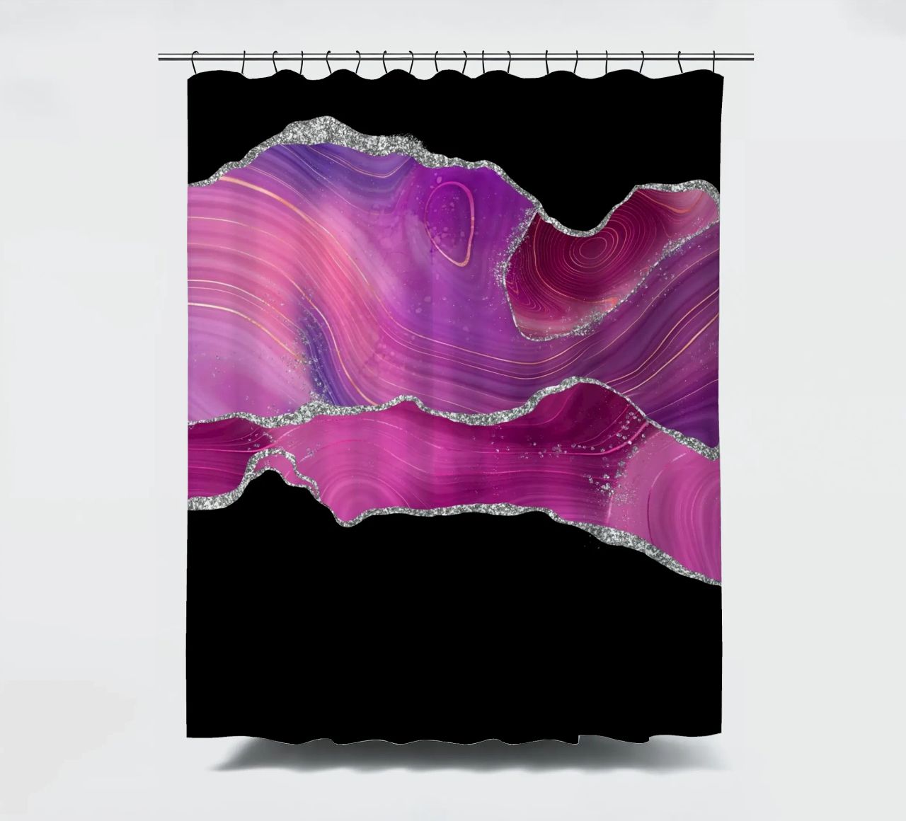 Agata Magenta e Argento Texture 04 tenda da doccia da Gemstone Textures