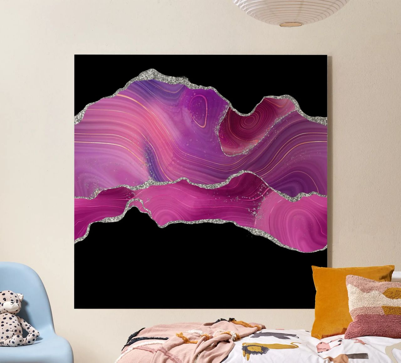 Agata Magenta e Argento Texture 04 plexiglass da Gemstone Textures
