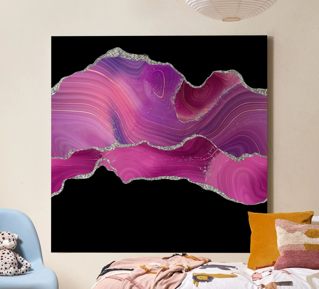 Agata Magenta e Argento Texture 04 tela da Gemstone Textures