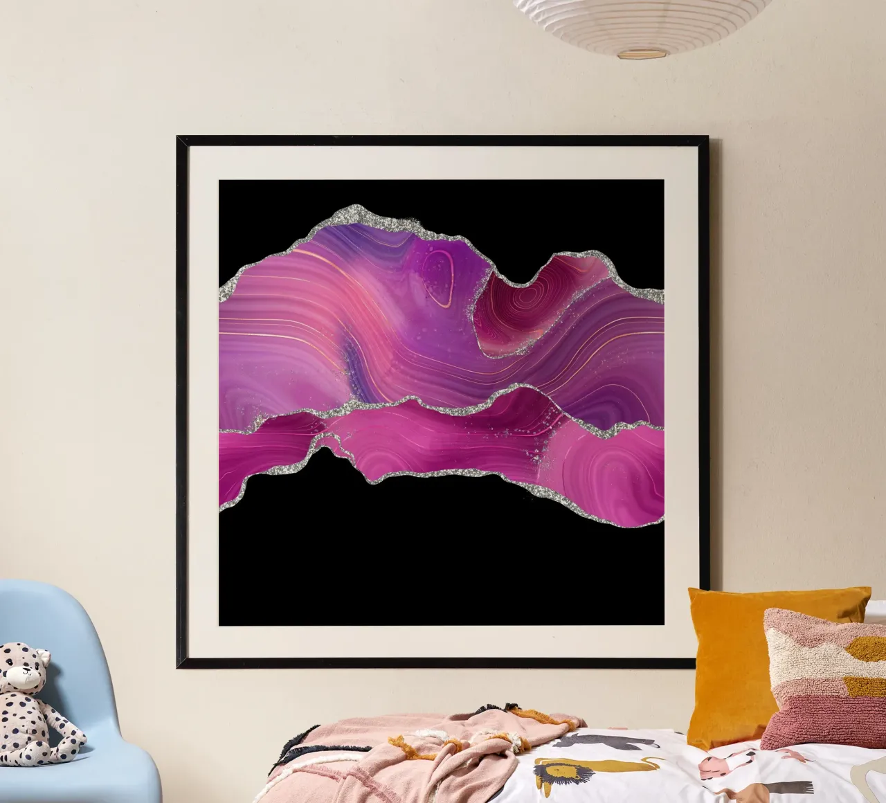 Magenta & Silber Achat Textur 04 Hahnemühle von Gemstone Textures