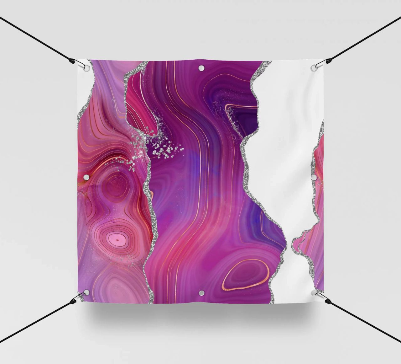 Agata Magenta e Argento Texture 05 telo in pvc da Gemstone Textures