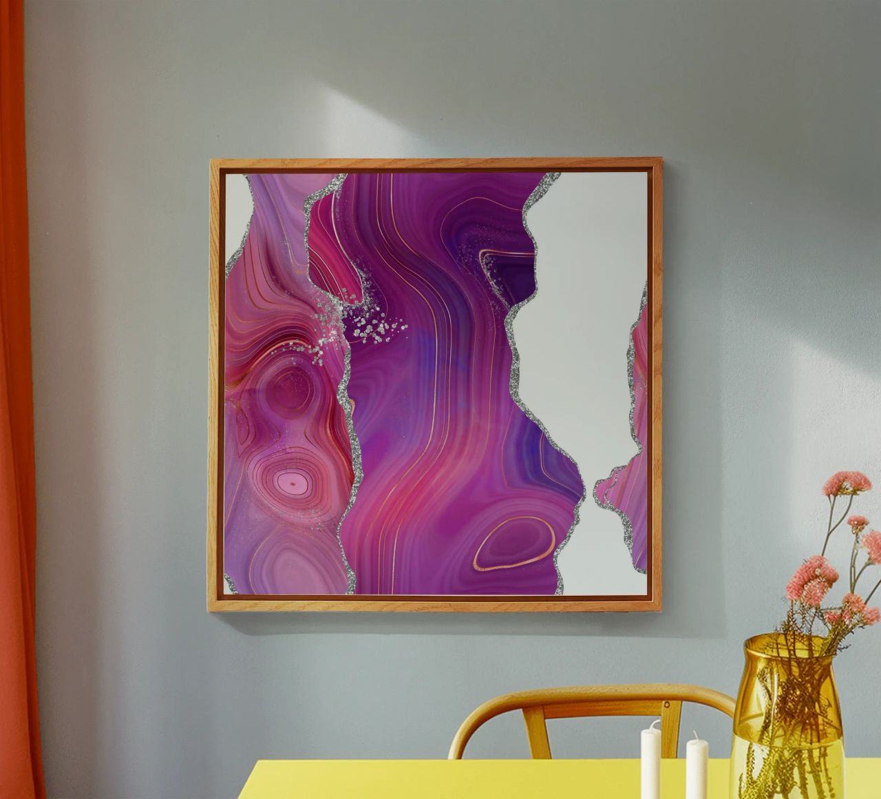Agata Magenta e Argento Texture 05 plexiglass da Gemstone Textures