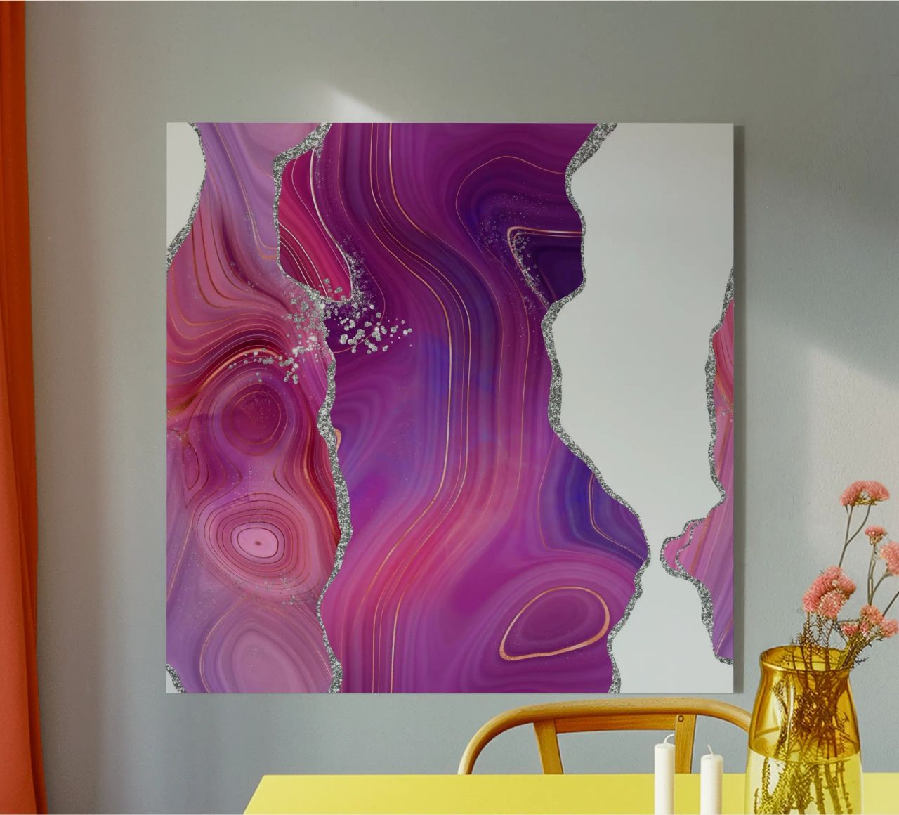 Agata Magenta e Argento Texture 05 plexiglass da Gemstone Textures