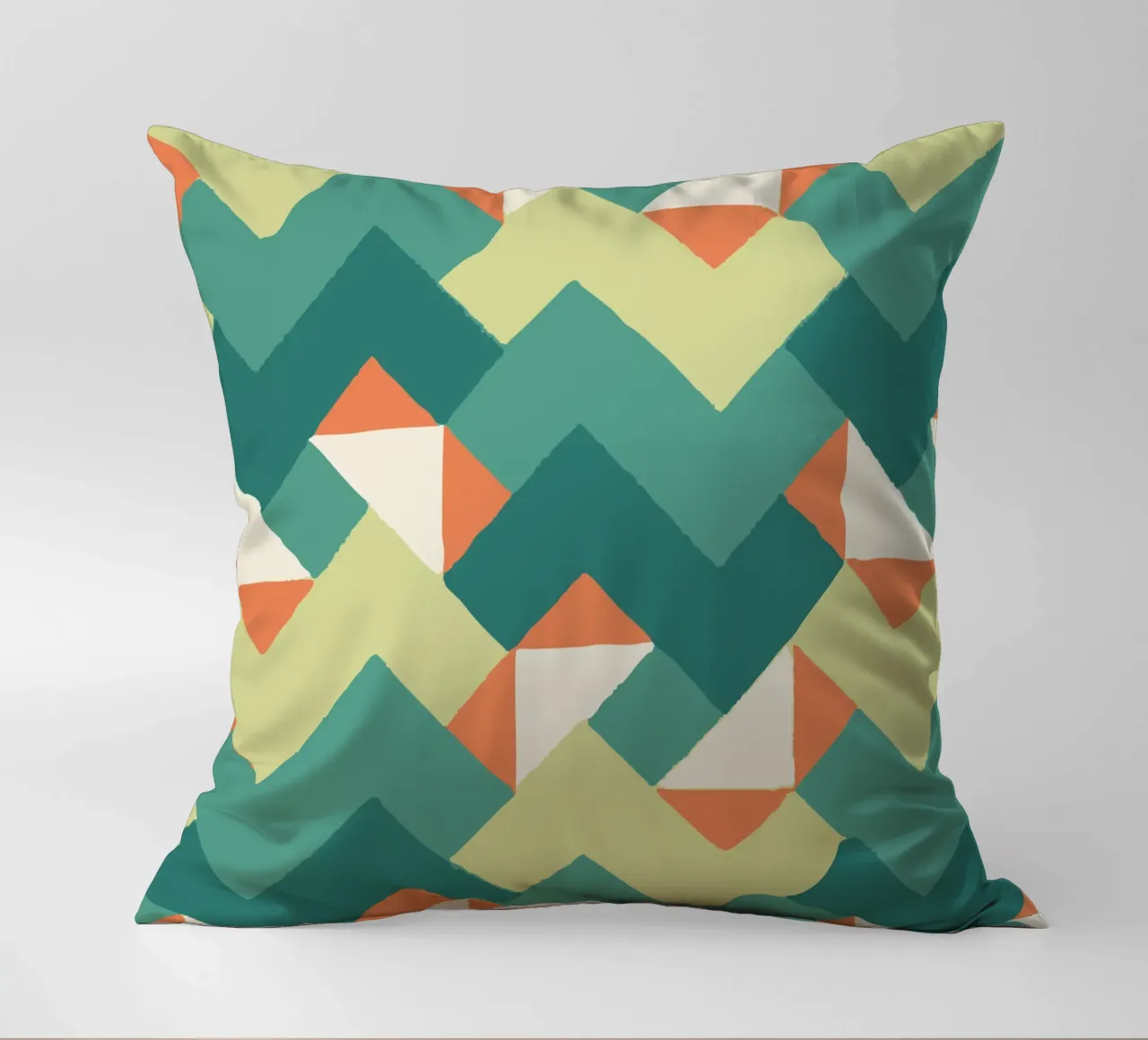 Abstract geometric pattern - Colourful retro design Print decorative cushion by luciette plastique