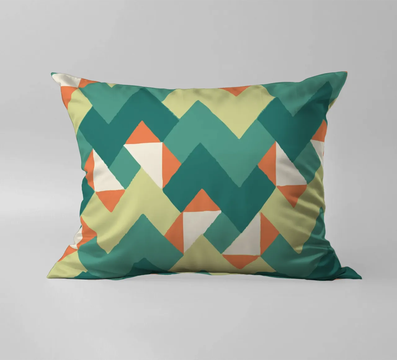 Abstract geometric pattern - Colourful retro design Print decorative cushion by luciette plastique
