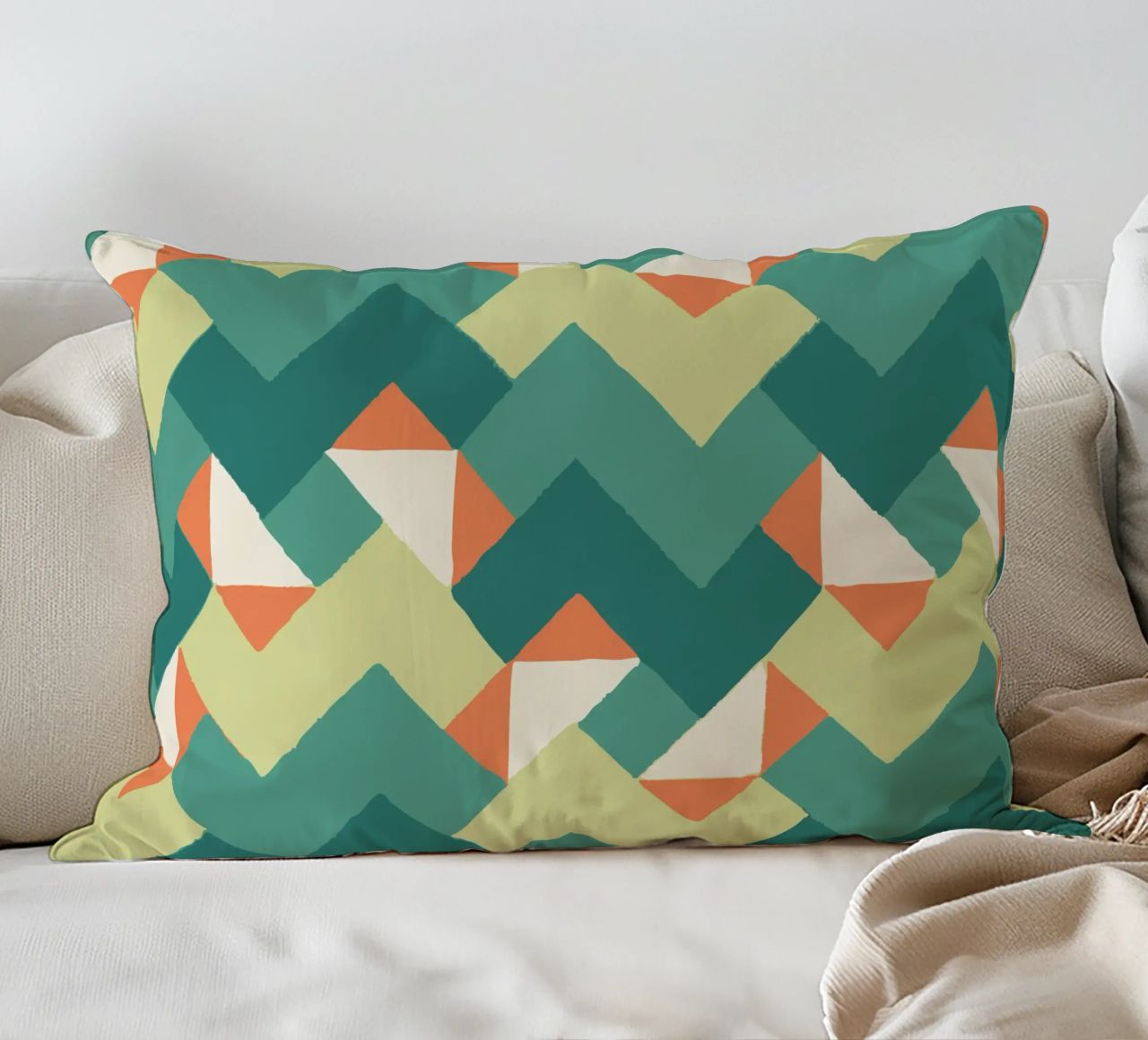 Abstract geometrisch patroon - Kleurrijk retro ontwerp Print kussen van luciette plastique