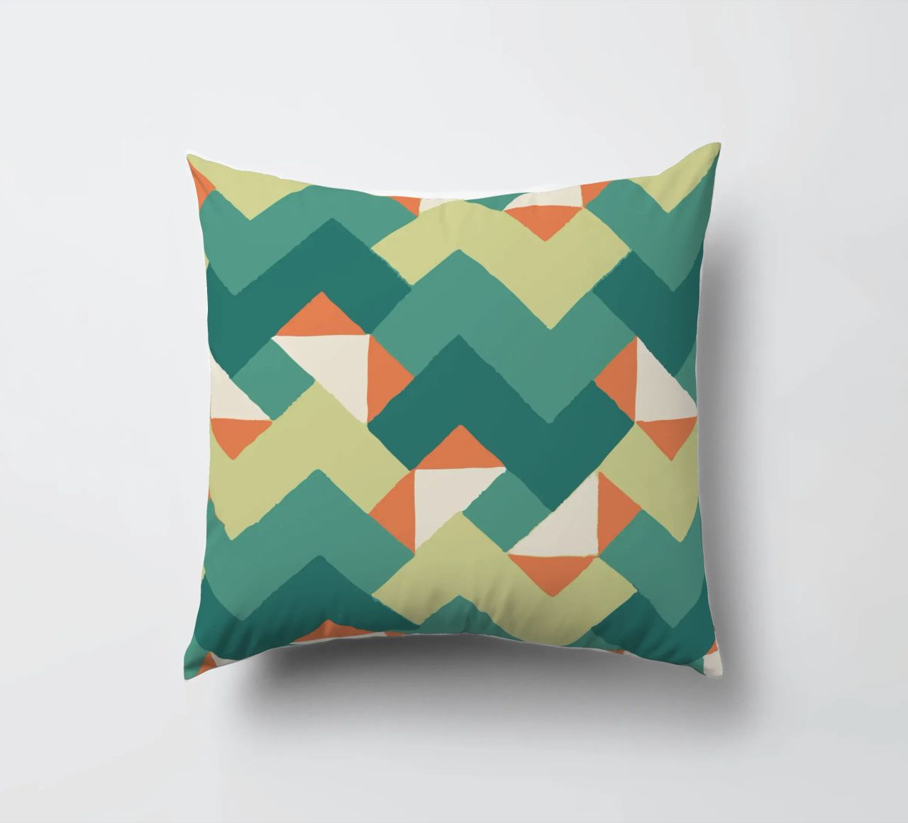 Abstract geometrisch patroon - Kleurrijk retro ontwerp Print kussen van luciette plastique