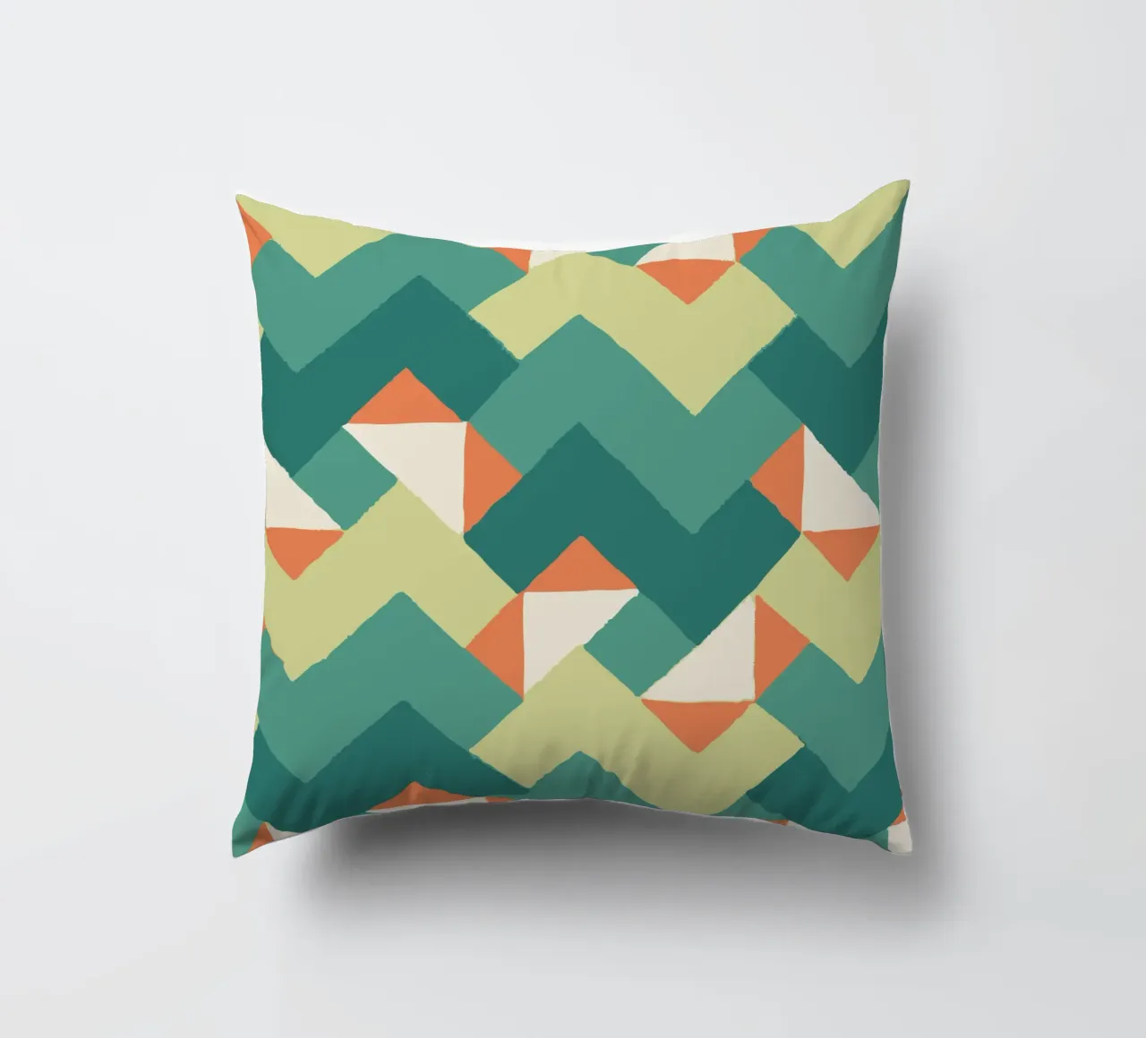 Abstract geometric pattern - Colourful retro design Print decorative cushion by luciette plastique