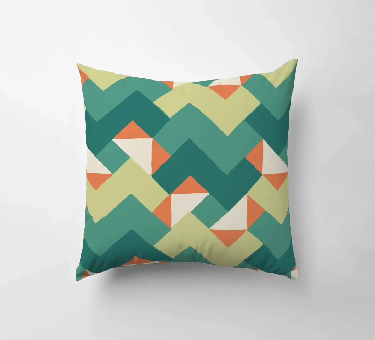 Abstract geometric pattern - Colourful retro design Print decorative cushion by luciette plastique