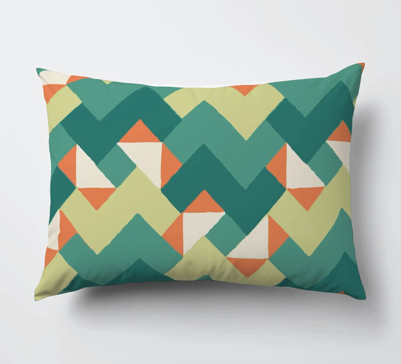 Abstract geometrisch patroon - Kleurrijk retro ontwerp Print kussen van luciette plastique