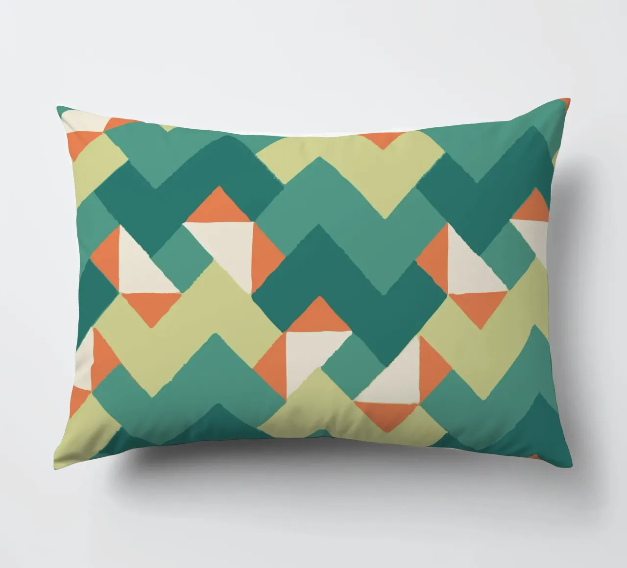 Abstract geometric pattern - Colourful retro design Print decorative cushion by luciette plastique