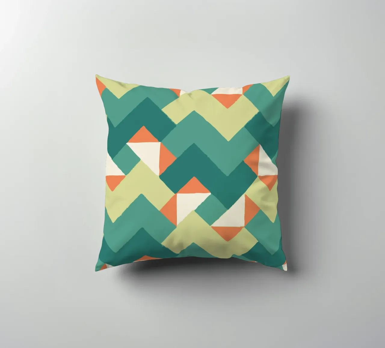 Abstract geometric pattern - Colourful retro design Print decorative cushion by luciette plastique