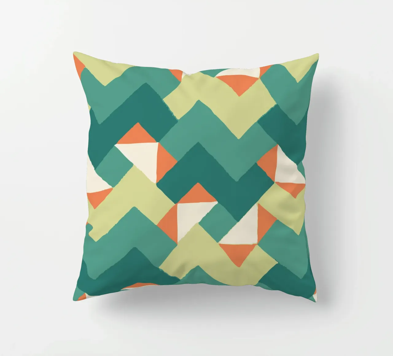 Abstract geometric pattern - Colourful retro design Print decorative cushion by luciette plastique
