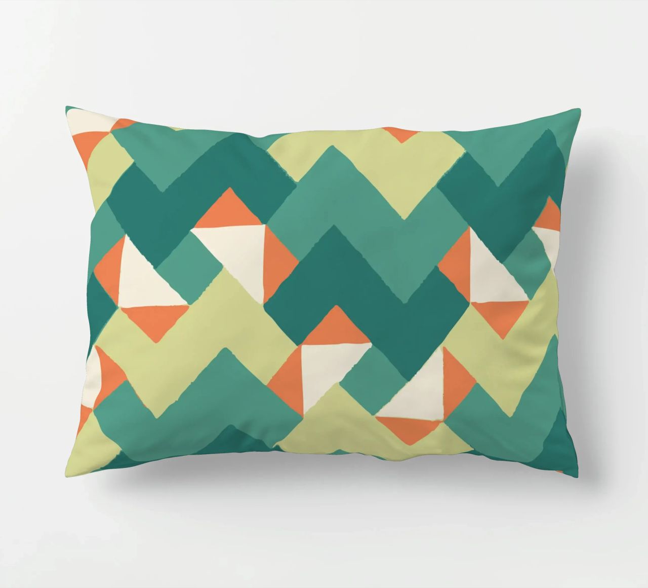 Abstract geometrisch patroon - Kleurrijk retro ontwerp Print kussen van luciette plastique