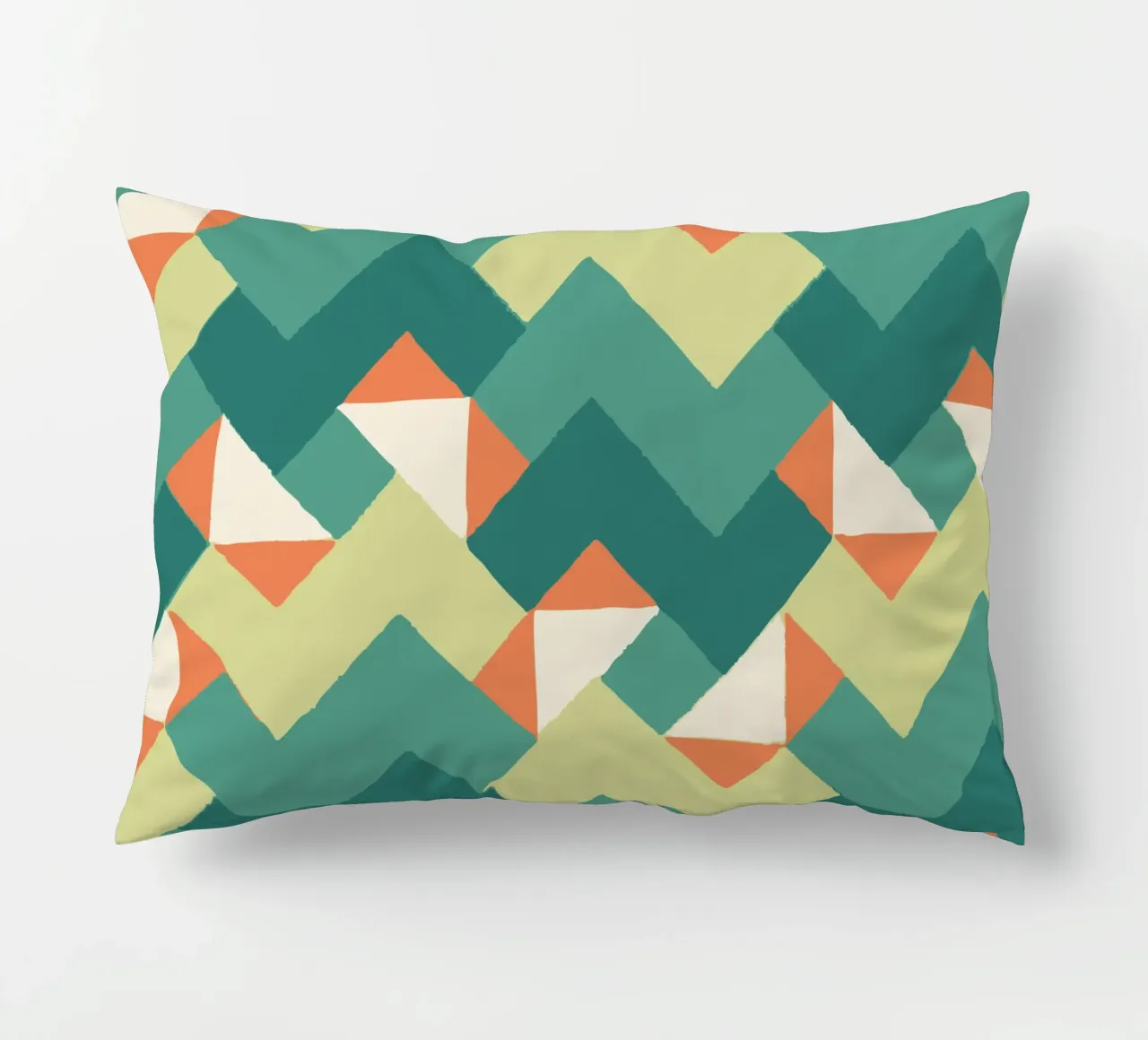 Abstract geometric pattern - Colourful retro design Print decorative cushion by luciette plastique