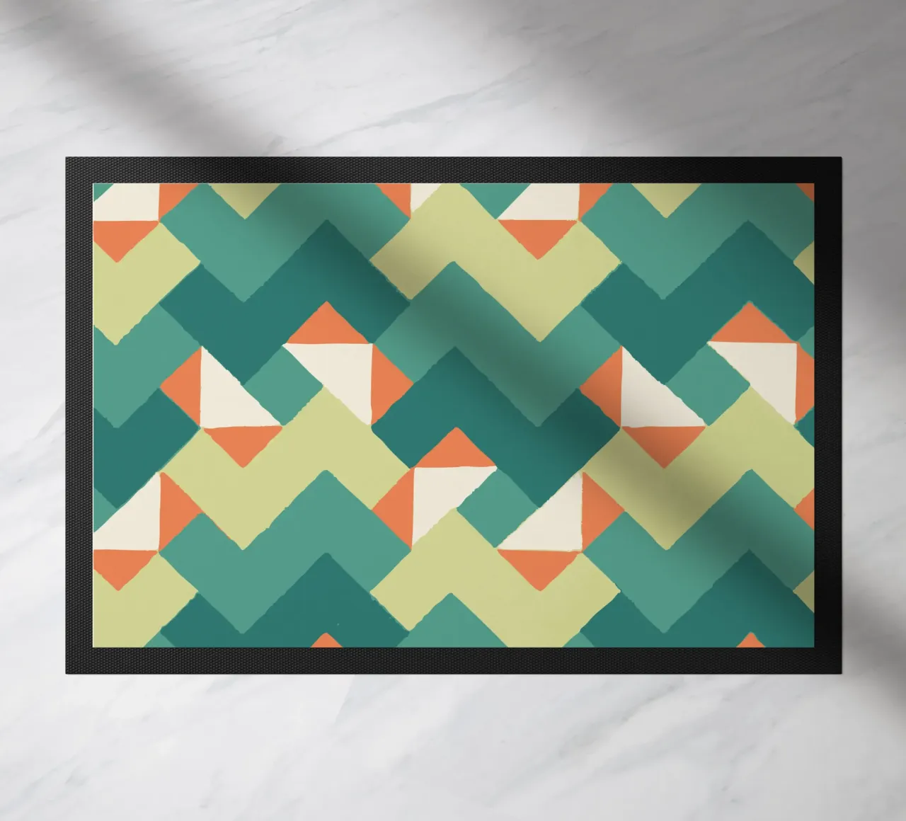 Abstract geometric pattern - Colourful retro design Print doormat by luciette plastique
