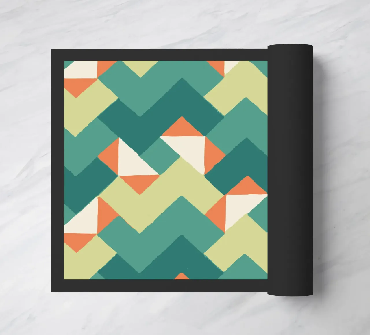 Abstract geometric pattern - Colourful retro design Print doormat by luciette plastique