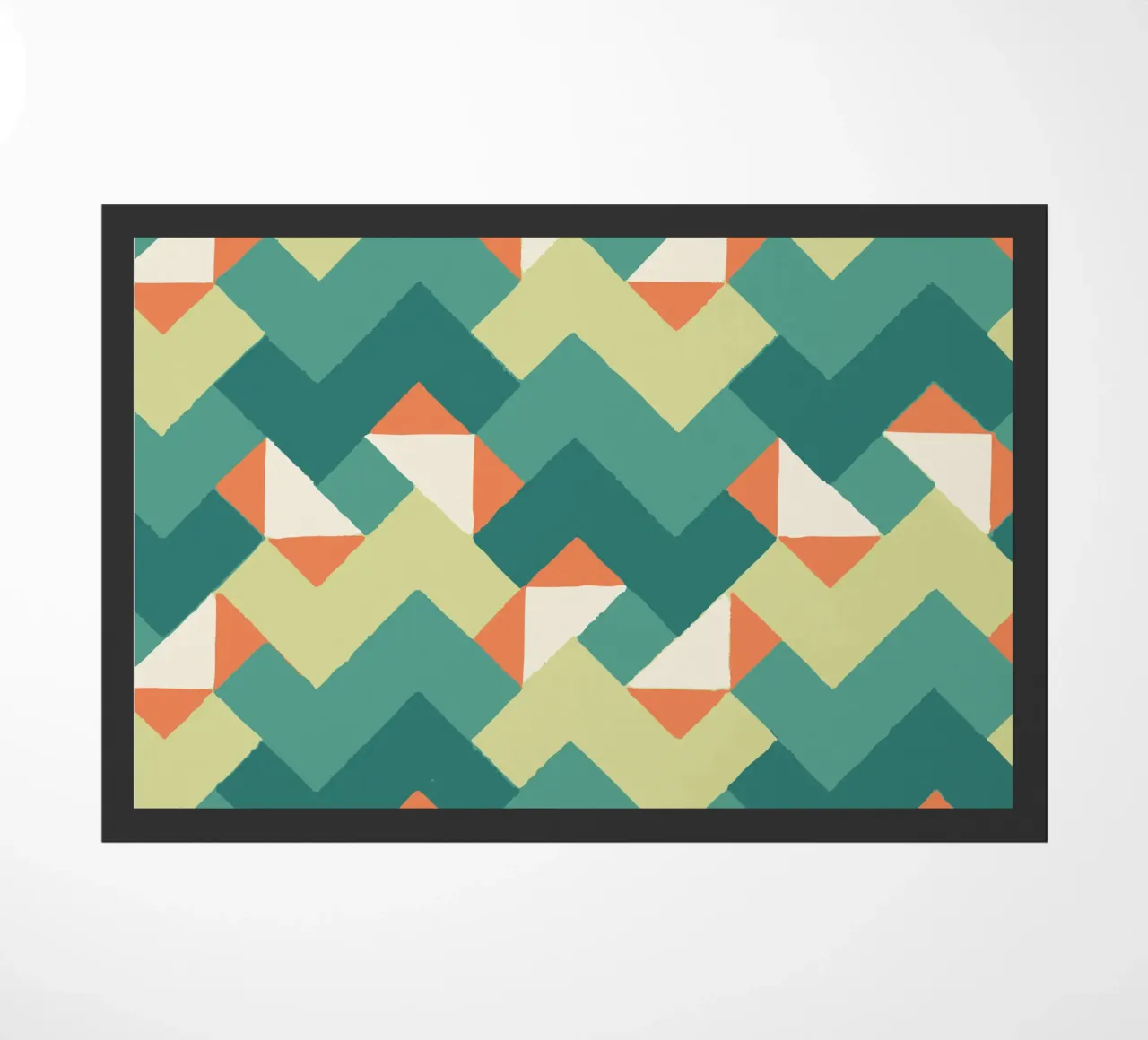 Abstract geometric pattern - Colourful retro design Print doormat by luciette plastique