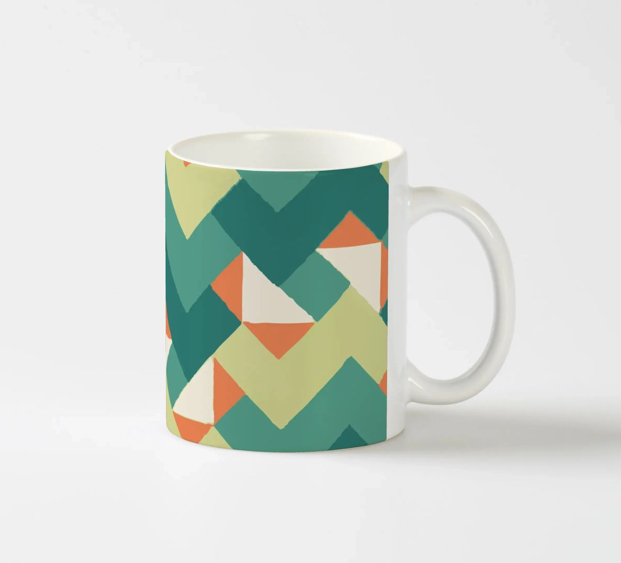 Abstract geometric pattern - Colourful retro design Print ceramic mug by luciette plastique