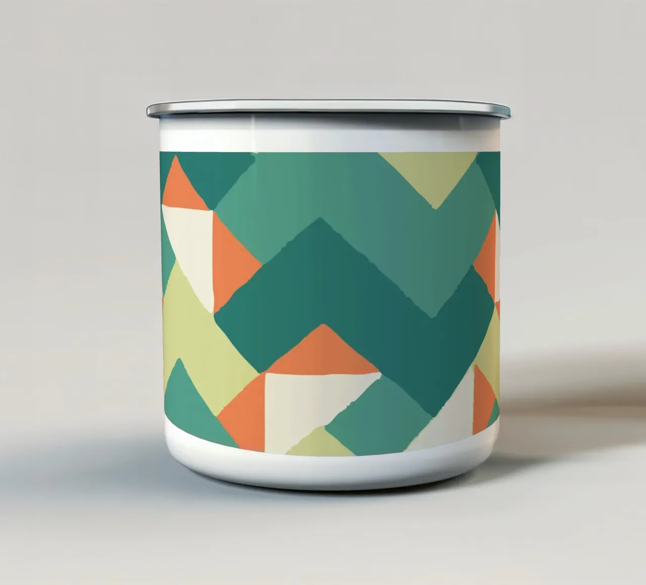 Motif géométrique abstrait – Design rétro coloré Impression mug en émail de luciette plastique