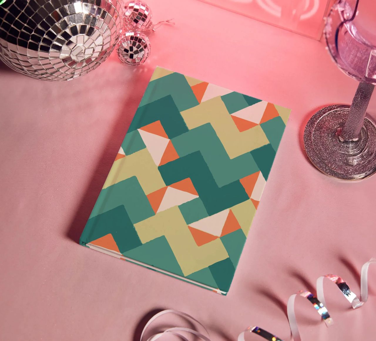 Abstract geometric pattern - Colourful retro design Print notebook by luciette plastique