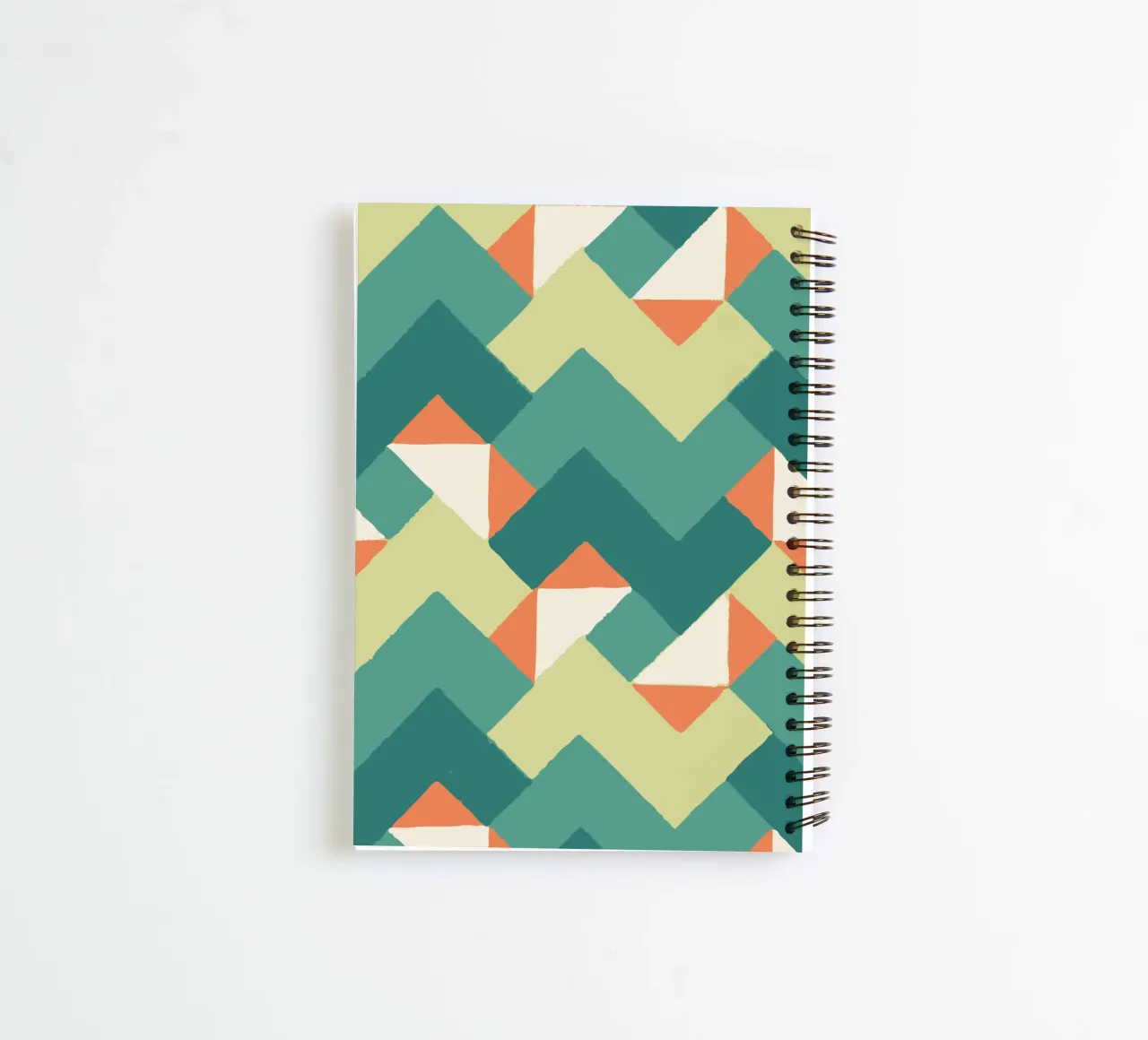 Abstract geometric pattern - Colourful retro design Print spiral notebook by luciette plastique