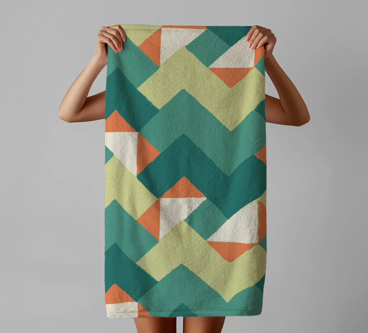 Abstract geometric pattern - Colourful retro design Print towel by luciette plastique
