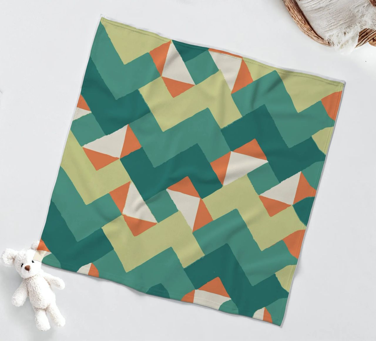 Abstract geometric pattern - Colourful retro design Print fleece blanket by luciette plastique